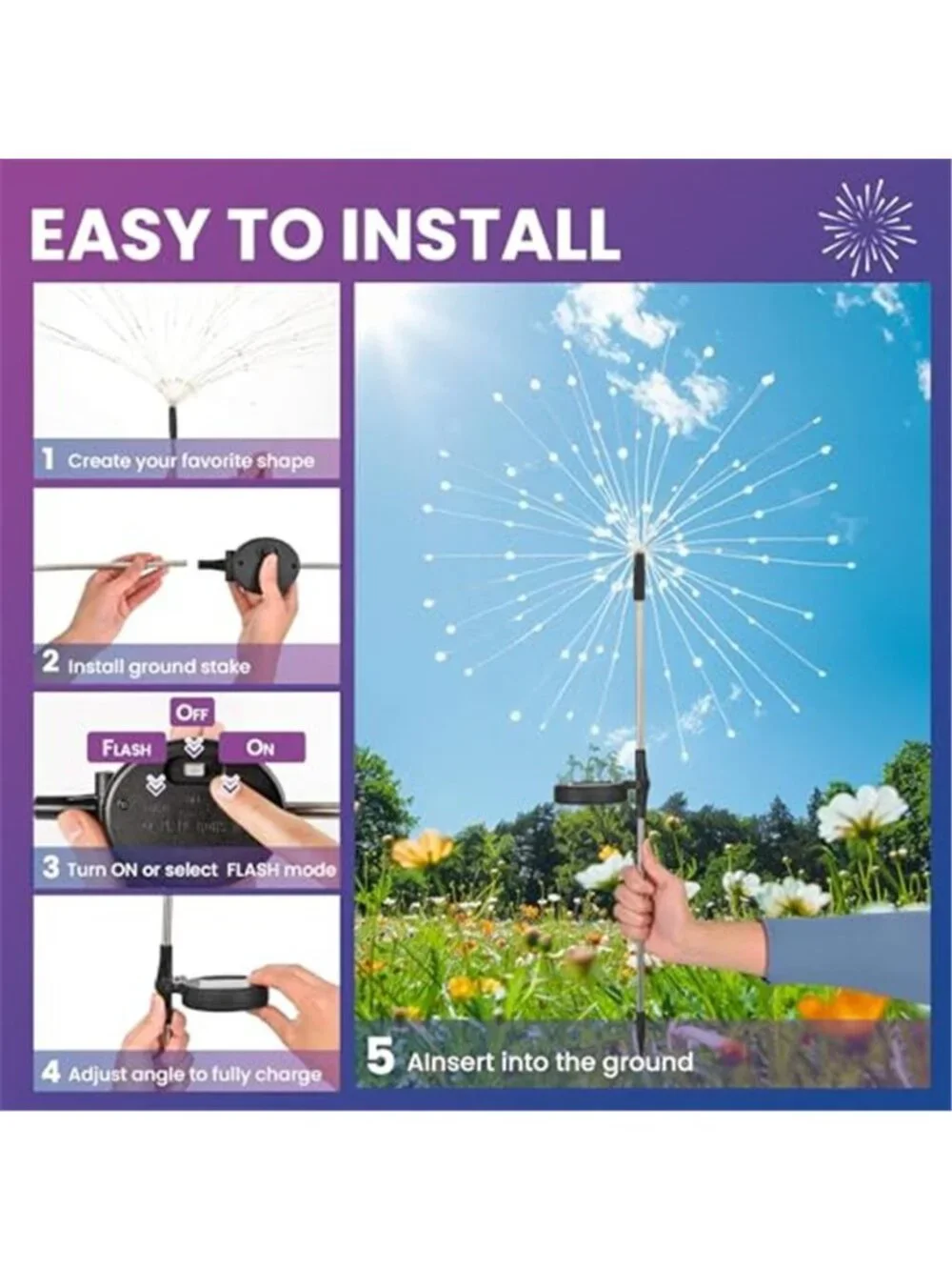PEVOROS Garden Decor Solar Lights Outdoor,120LED Waterproof Colorful Solar